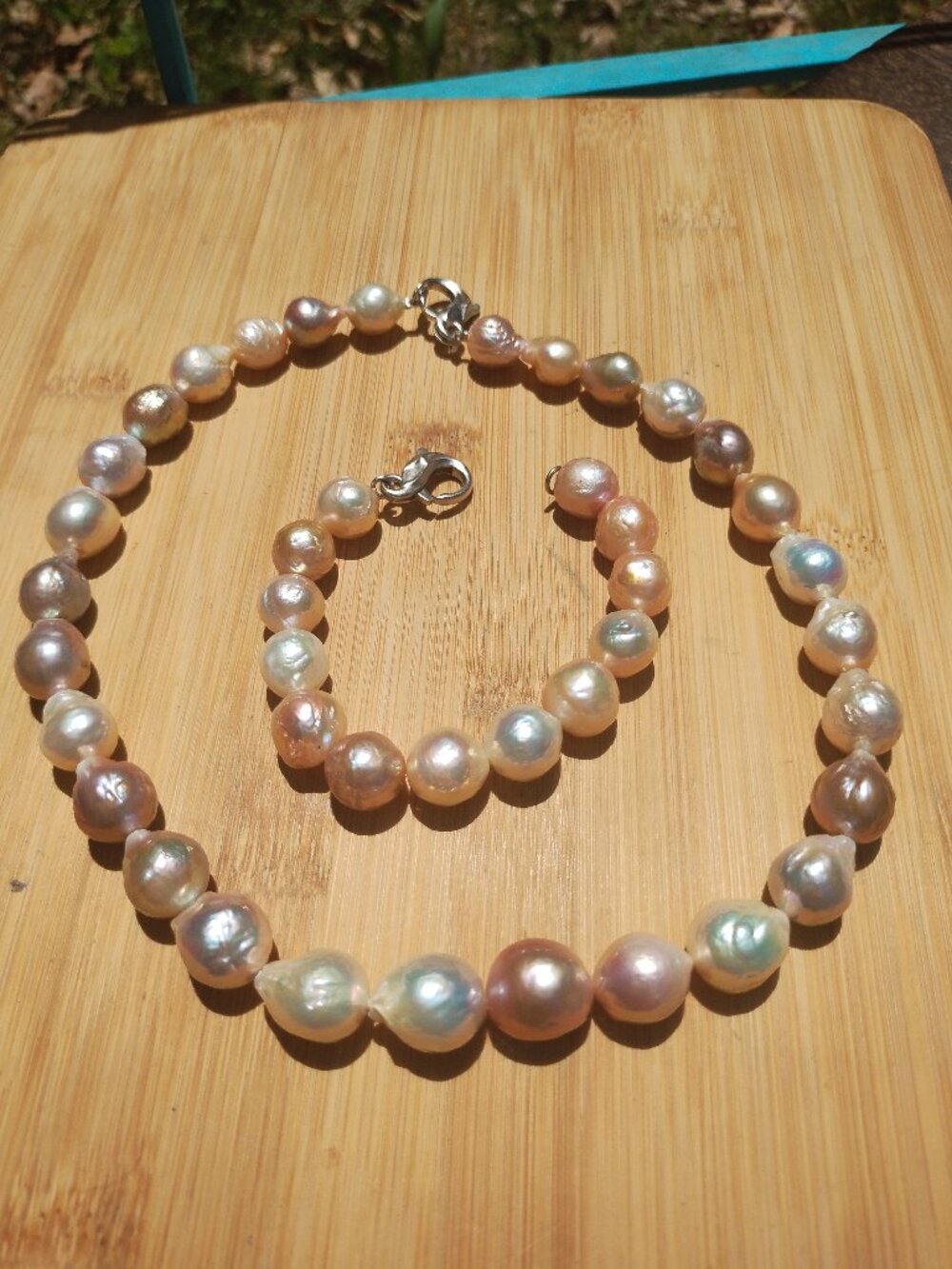Honora Ming Baroque Pearl Necklace and Bracelet Set Sterling 925 Silver Stunning - Picture 1 of 11